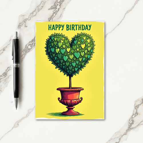 Green Topiary Birthday Card