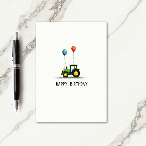 Green Tractor Birthday Card