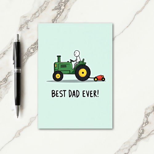 Green Tractor Dads Day Card