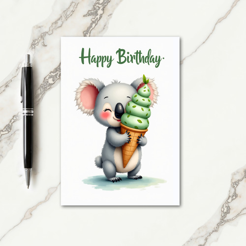 Green Treat Birthday Card