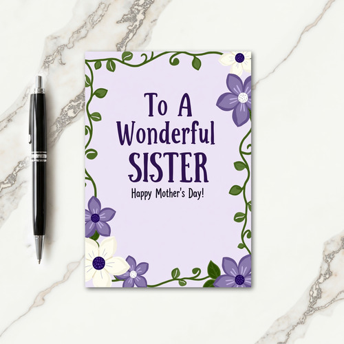 Green Vines Mothers Day Card