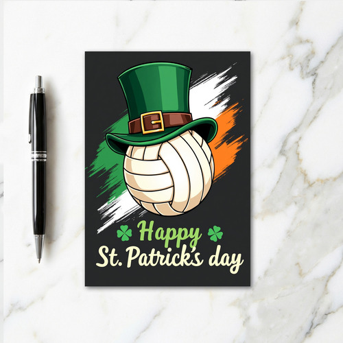 Green Volleyball Pattern Card