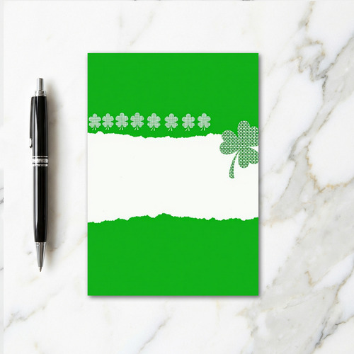 Green Woven Shamrock Texture Card