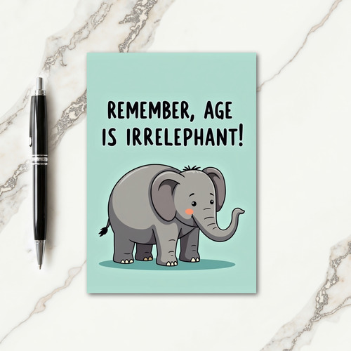 Grey Elephant Birthday Card