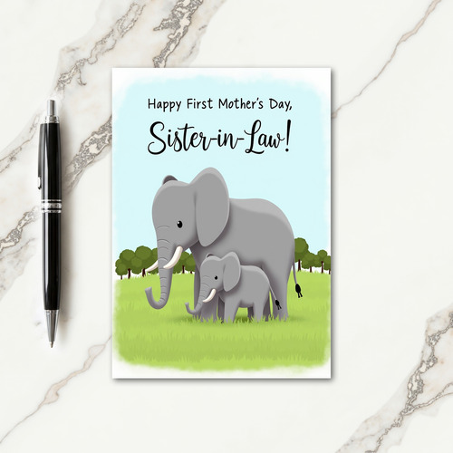 Grey Elephant Mothers Day Card