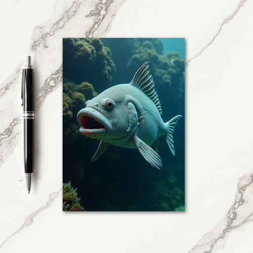 Grey Fish Illustration Card