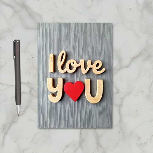 Grey I Love You Card