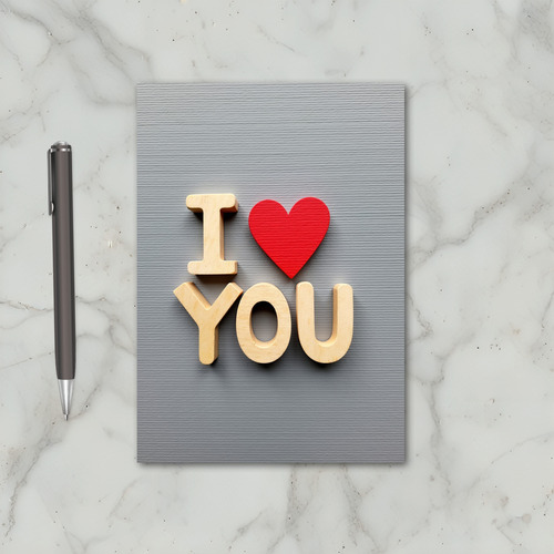 Grey I Love You Romantic Card