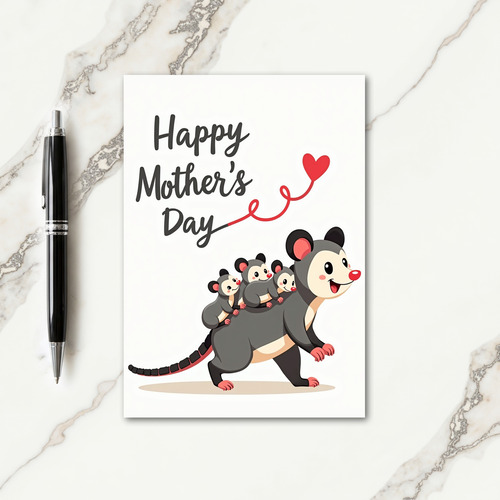 Grey Marsupial Mothers Day Card