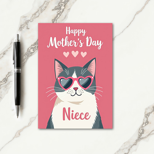 Grey Tuxedo Cat Day Card