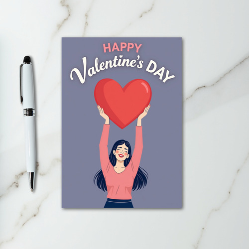 Grey Valentines Day Heart Card