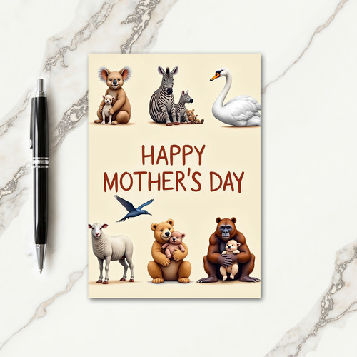 Grid Animal Mothers Day Card