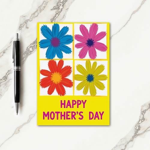Grid Floral Mothers Day Card