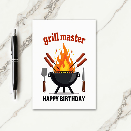 Grill Birthday Party Card