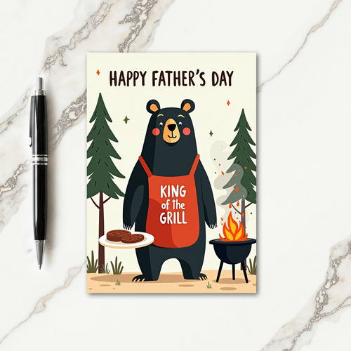 Grill King Fathers Day Scene Card