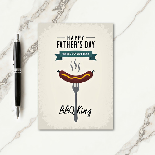 Grilled Sausage Fathers Day Card