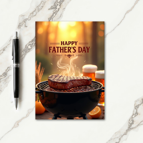 Grilled Steak Fathers Day Card