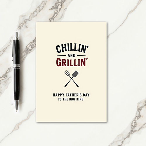 Grillin Bbq King Fathers Day Card
