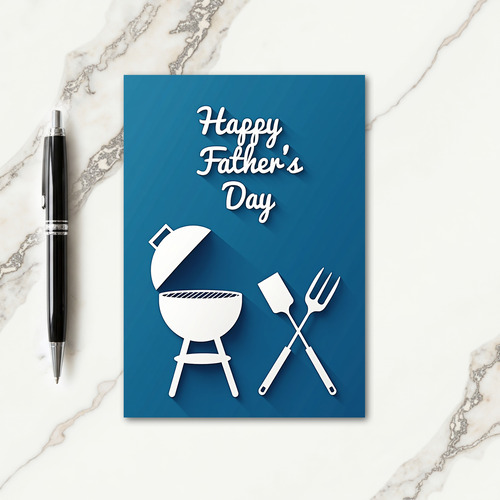 Grilling Fathers Day Scene Card