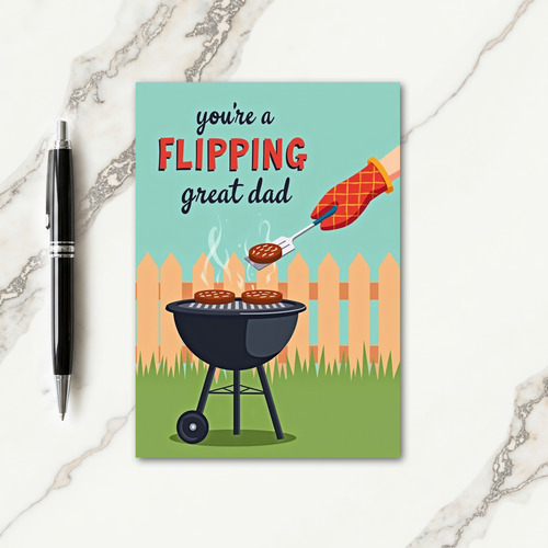 Grilling Flipping Great Dad Card