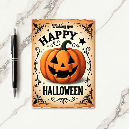 Grinning Jack O Lantern Card
