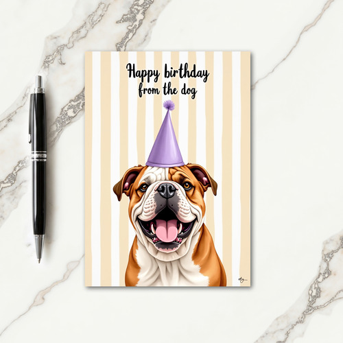 Grinning Pup Party Card