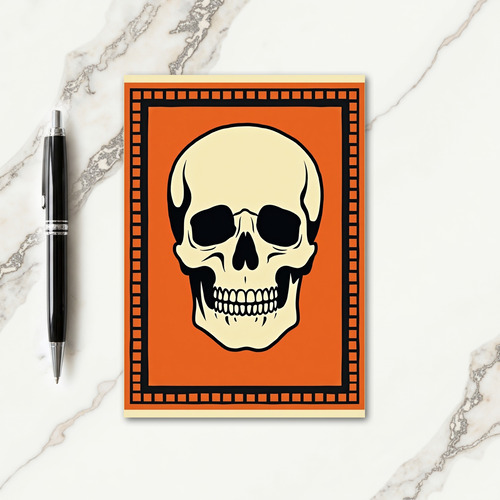 Grinning Skull Halloween Card