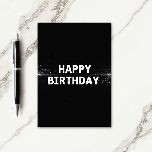 Gritty Black Birthday Card
