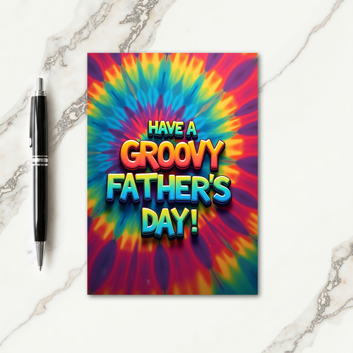 Groovy Fathers Day Illustration Card