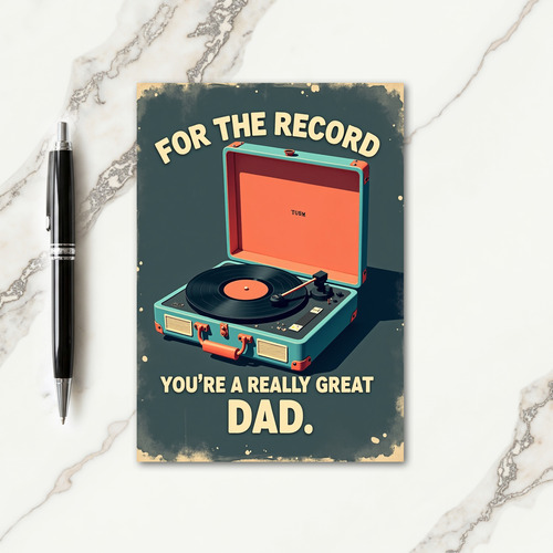 Groovy Fathers Day Record Card