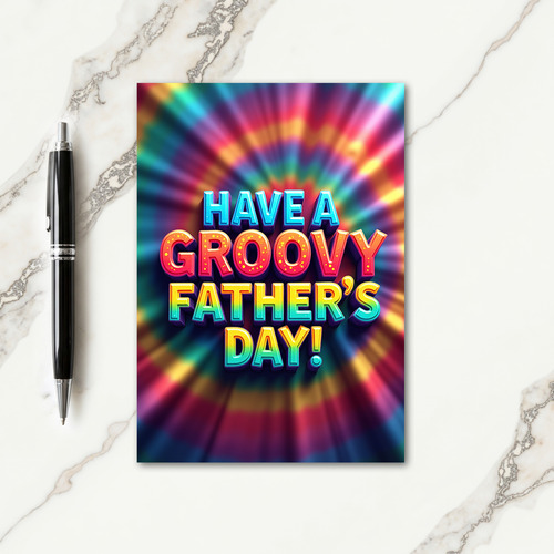 Groovy Fathers Day Tie Dye Card