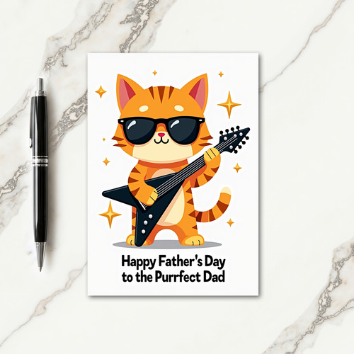 Groovy Guitar Dads Day Card