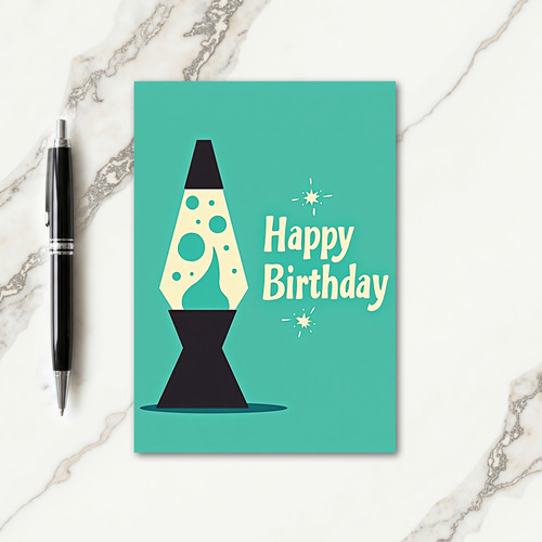 Groovy Retro Lamp Birthday Card