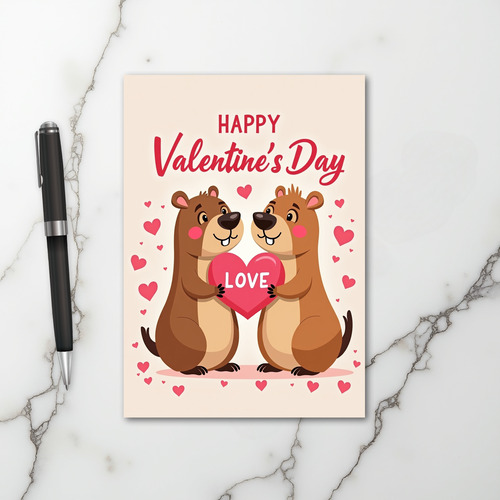 Groundhog Love Valentines Card