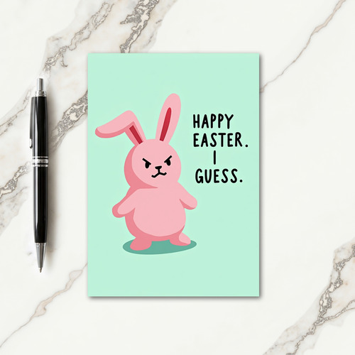 Grumpy Easter Bunny Guessing Card