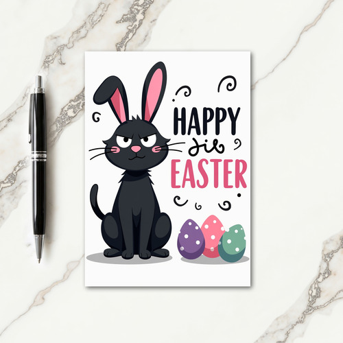 Grumpy Hare Happy Easter Card