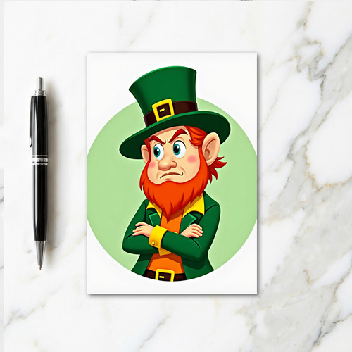 Grumpy Leprechaun Luck Card