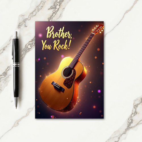 Guitar Brother You Rock Card