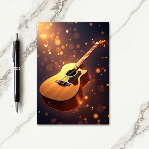 Guitar Fathers Day Bokeh Card