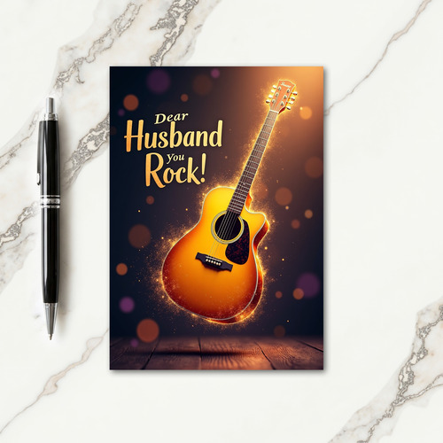 Guitar Floral Fathers Day Card