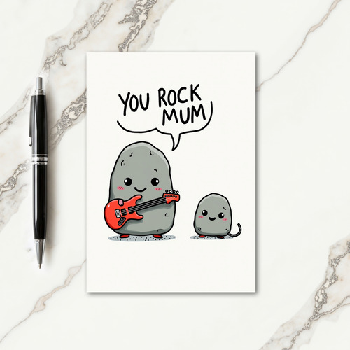 Guitar Playing Mums Day Card