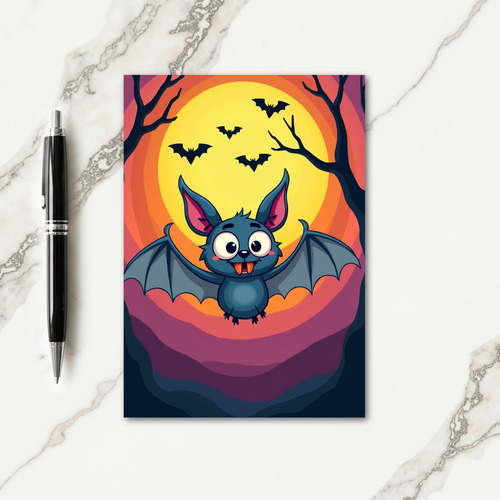 Halloween Bats Moonlit Grin Card