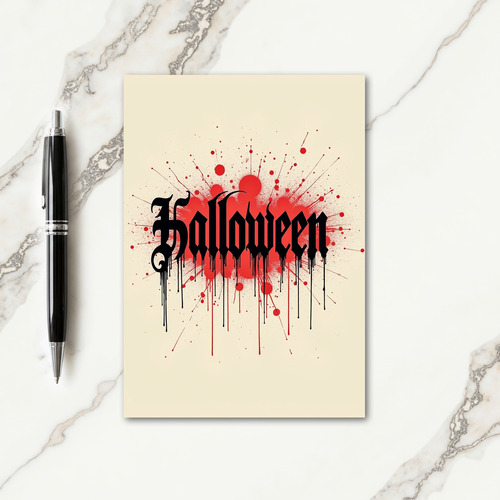 Halloween Blood Splatter Card