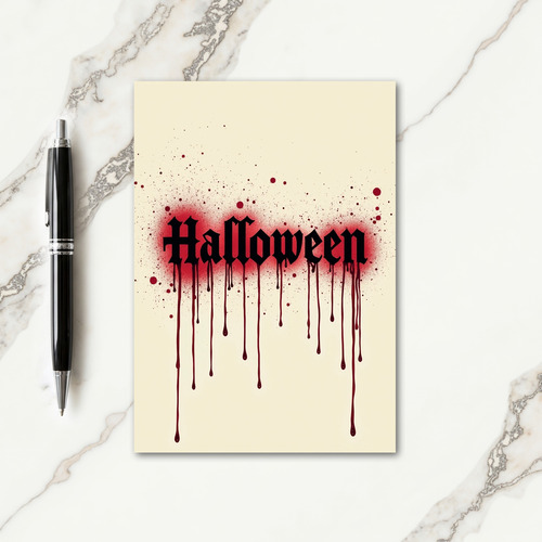 Halloween Dripping Red Card