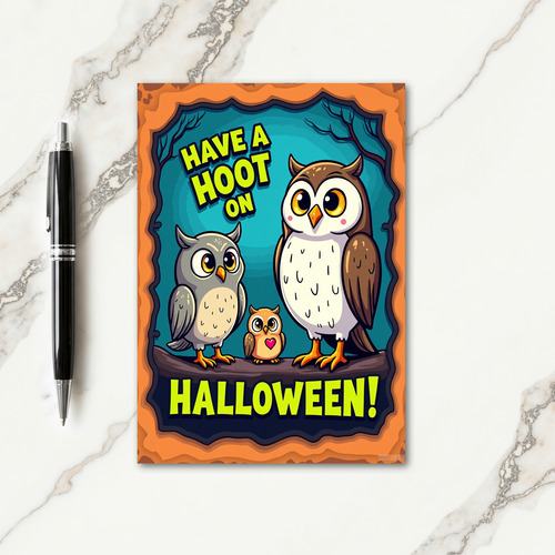 Halloween Hoot Family Card