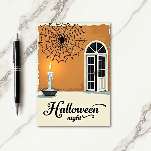Halloween Night Candle Glow Card