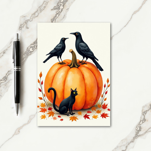 Halloween Pumpkin Watch Card