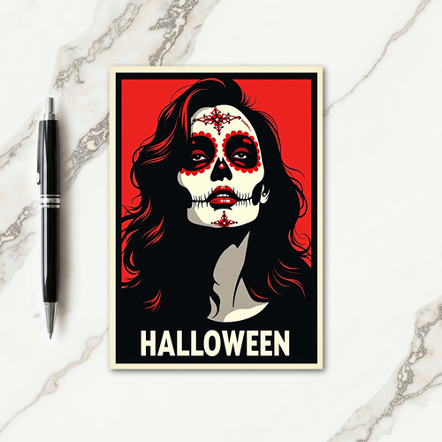 Halloween Skull Beauty Card