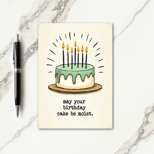 Hand Drawn Cake Birthday Card