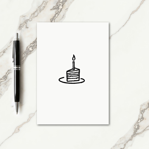 Hand Drawn Cake Slice Birthday Card